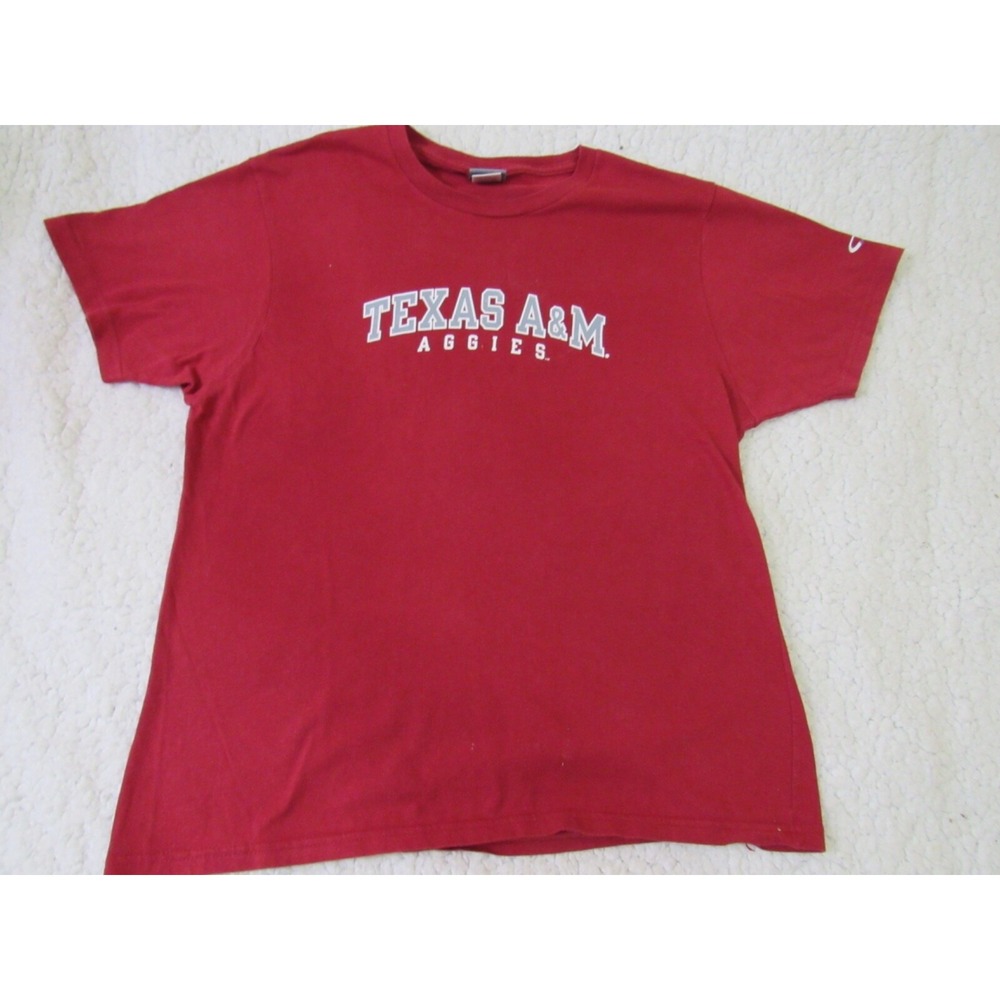 Texas A&M Football Red Champion Regular fit Graphic Cotton Women T SHIRT Sz XL